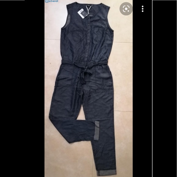ESMARA LYOCELL JUMPSUIT BY HEIDI KLUM ZIP AND BUTTON FRONT CUFFED HEM SIZE L - Picture 1 of 12